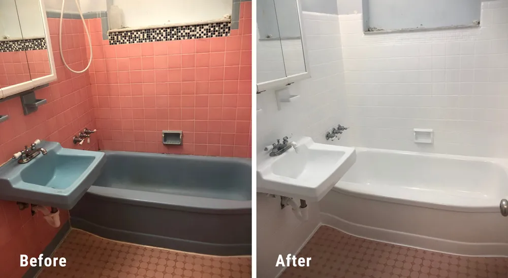 Tile refinishing before and after